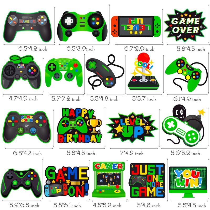 umoni Green Video Game Hanging Swirls 20Pcs Gamer Birthday Party Decorations Game On Birthday Hanging Decoraiton Gaming Ceiling Streamers for Game Level Up Party Supplies - Image 3